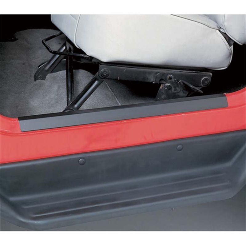 Jeep Wrangler Door Entry Guards - Front - Rugged Ridge - Semi-Gloss Black Powder-Coated - Black - `04-`06